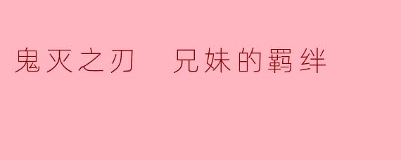 鬼灭之刃 兄妹的羁绊